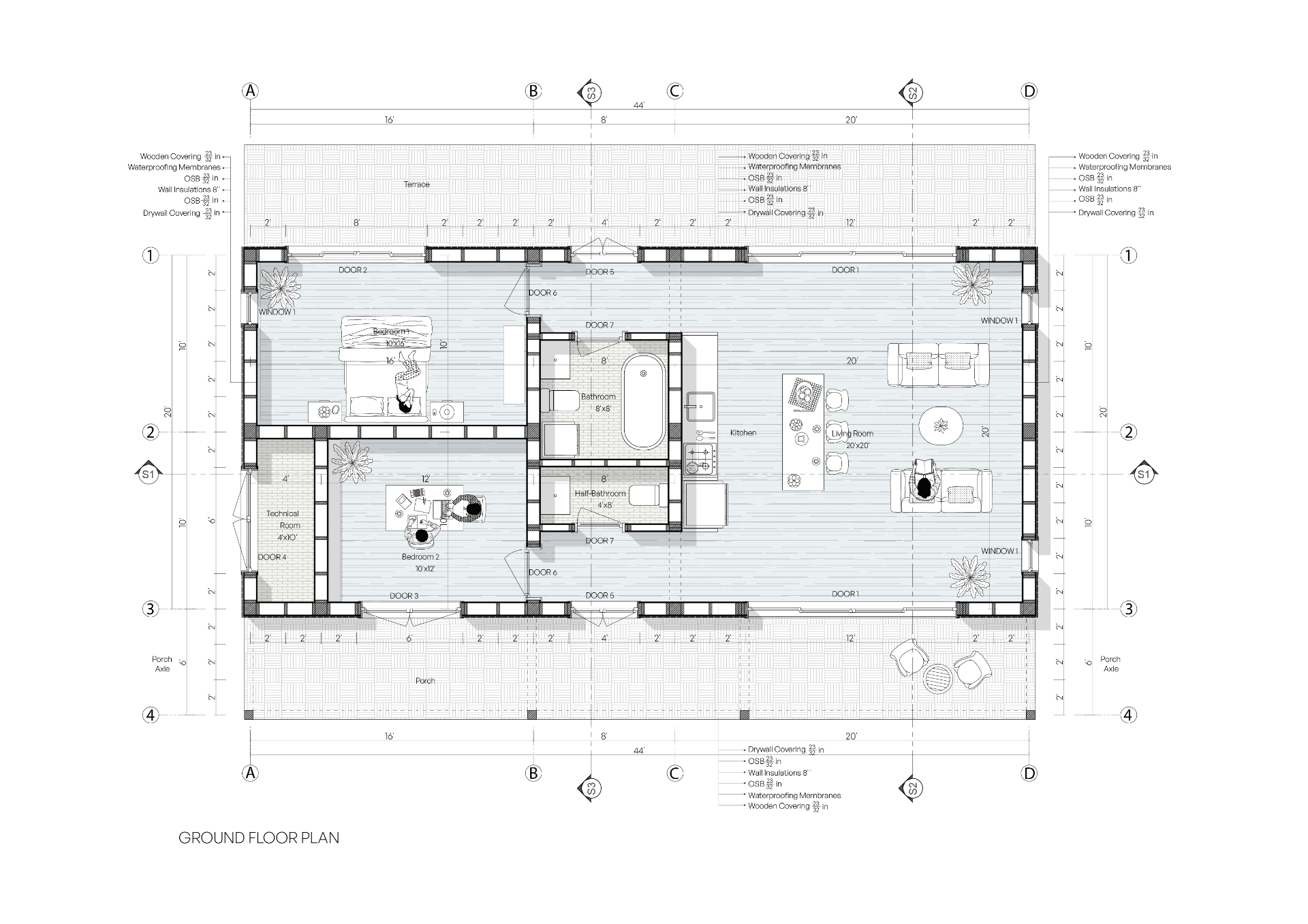 Technical Floor Plan — student output